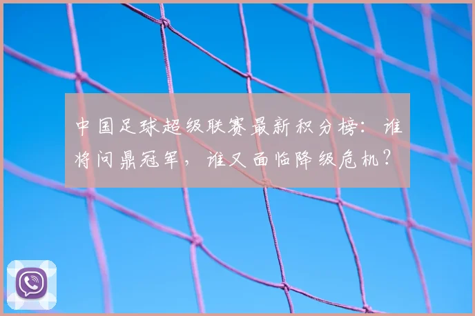 中国足球超级联赛最新积分榜：谁将问鼎冠军，谁又面临降级危机？